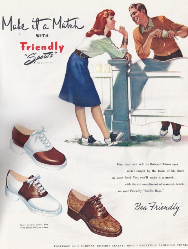 saddle shoe ad-1940s vintage ad