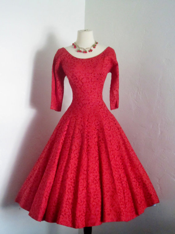 Jonathan logan 1950's red vintage dress