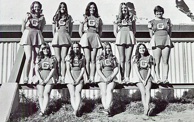 vintage cheerleaders photo. 