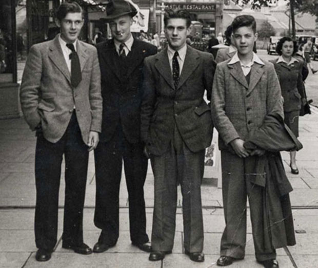 1930s photo of men in 1930s fashions. 
