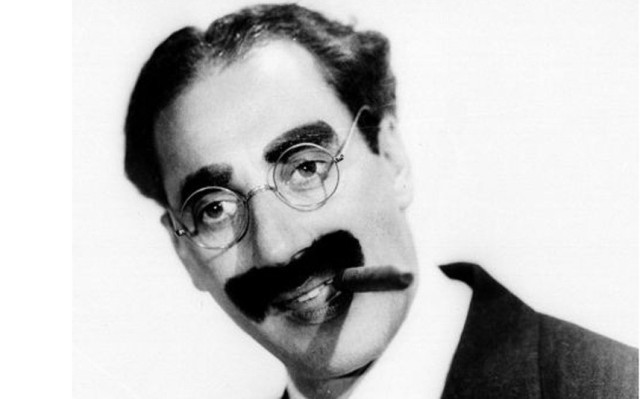 Vintage image of Groucho Marx and his famous greasepaint mustache. 