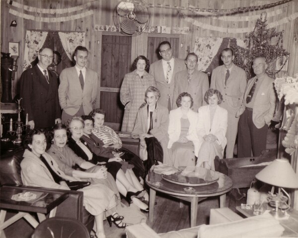 Late 1940s vintage christmas party photo