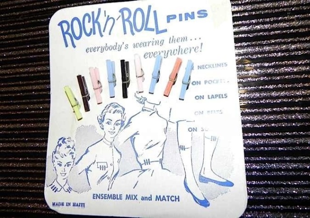 Vintage Rock and Roll 1950s Mini Clothes Pins for Collar or Bobby Socks