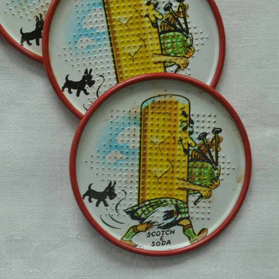 1950s metal coasters with scottie dogs