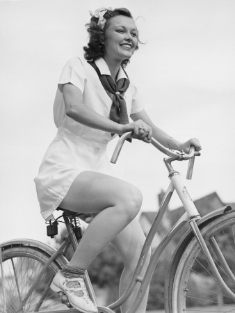1930s woman on bike
