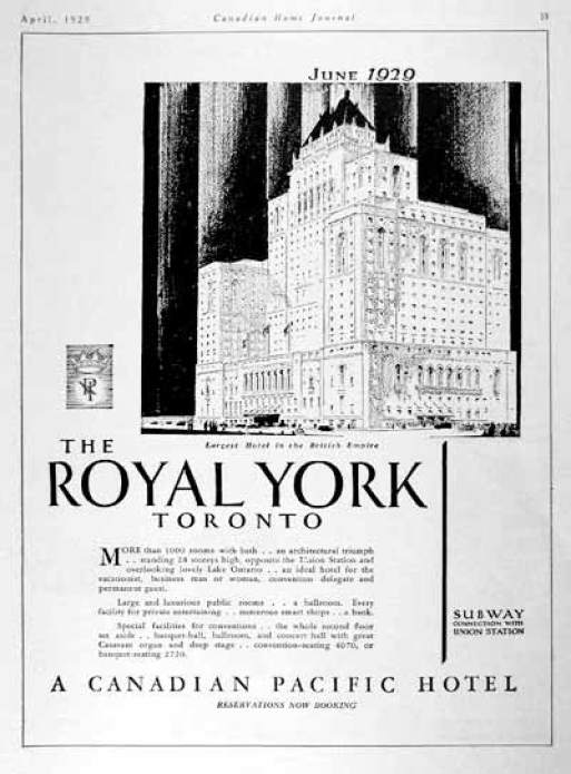 1929 Royal York hotel Opening Ad